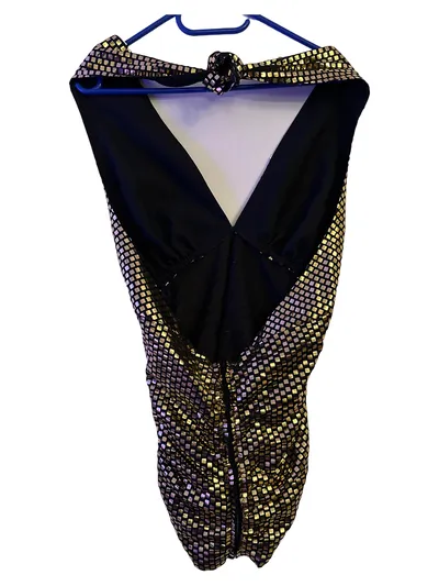 Deiters Damen Abendkleid Pailletten Gold Gr. 40/L Glamourös Party