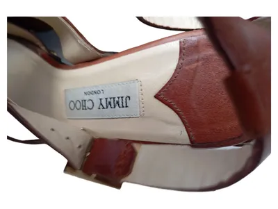 JIMMY CHOO Damen Plateausandalen Gr. 40 Braun Elegant Luxuriös