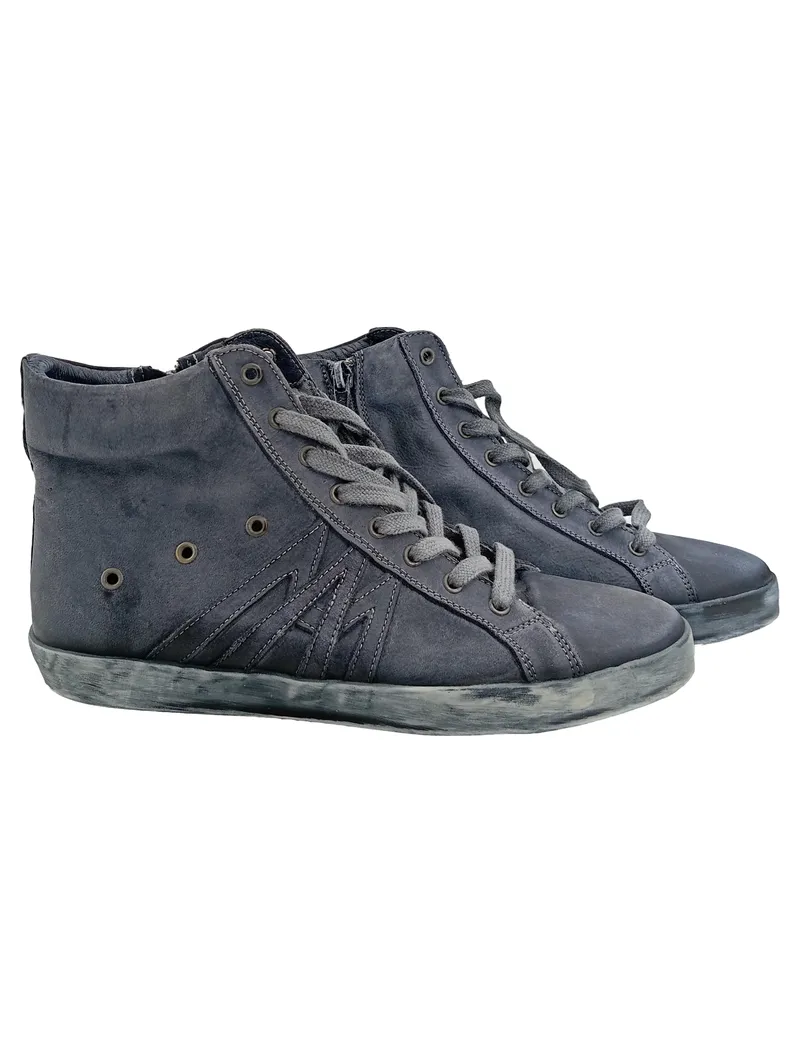 BERGAL Herren Sneaker High Gr. 41 Grau Casual Schnürschuhe 1
