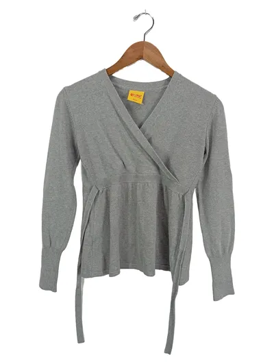 Steiff Kinder Wickelpullover Gr. 152 Grau Langarm Casual