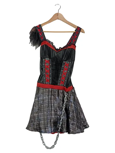 Crazy Days Hexenkostüm Damen Kleid mit Hut Gr. 36 Schwarz Rot Halloween