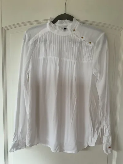 Soyaconcept Bluse Damen Gr. 36 Weiß Stehkragen Knopfleiste Viskose