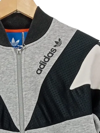 Adidas Originals Trainingsjacke Herren XS Retro Grau Schwarz Mesh