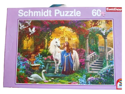 Schmidt Puzzle 60 Teile Prinzessin mit Einhorn Märchengarten Kinder