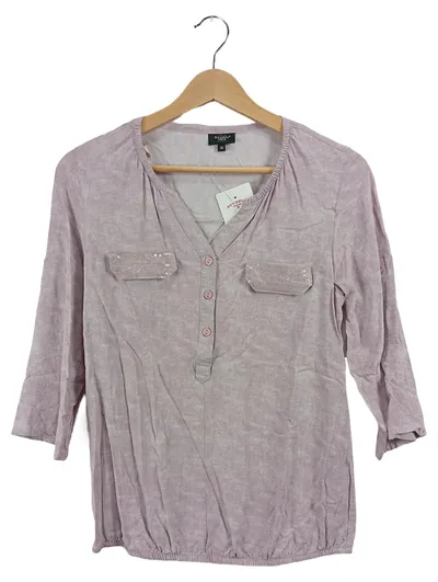 Bexleys Woman Damen Bluse Rosa Gr. 36 S Pailletten 3/4-Arm Casual