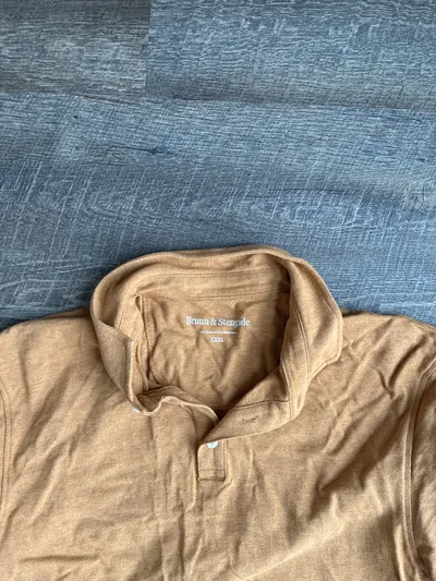 Bruun & Stengade Poloshirt Herren Braun Gr. 56 3XL Kurzarm Baumwolle