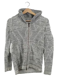 Eddie Bauer Damen Strickjacke Gr. 34 XS Grau Meliert Reißverschluss Casual 1