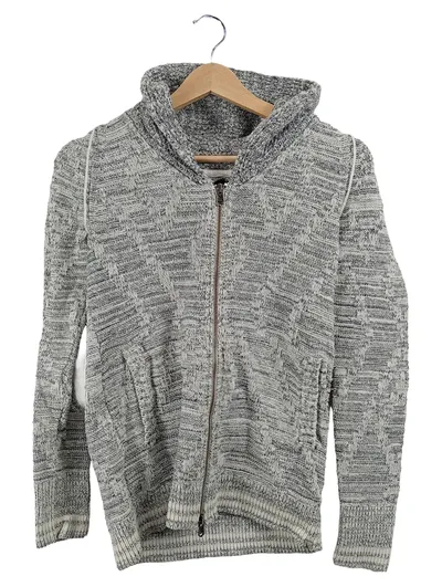 Eddie Bauer Damen Strickjacke Gr. 34 XS Grau Meliert Reißverschluss Casual
