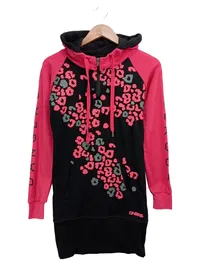 DNGRS Damen Kapuzenpullover XS/34 Schwarz Pink Tiermotiv Streetwear Hoodie 1