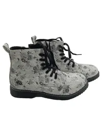 Dockers Damen Schnürstiefel Stiefel Grau Blumenmuster Gr. 40 Boots 1