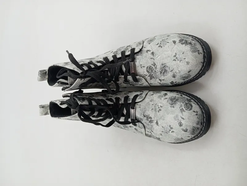 Dockers Damen Schnürstiefel Stiefel Grau Blumenmuster Gr. 40 Boots 2