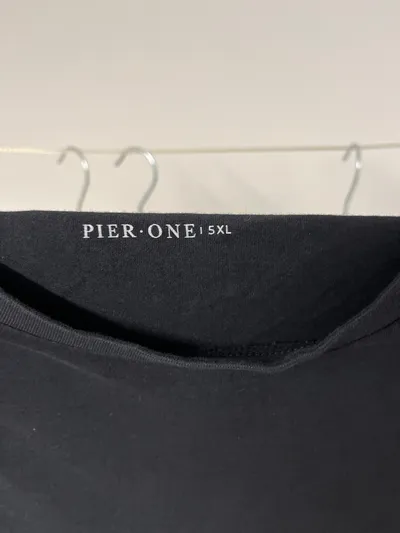 Pier One Herren T-Shirt Schwarz Gr. 5XL Basic Kurzarm Baumwolle