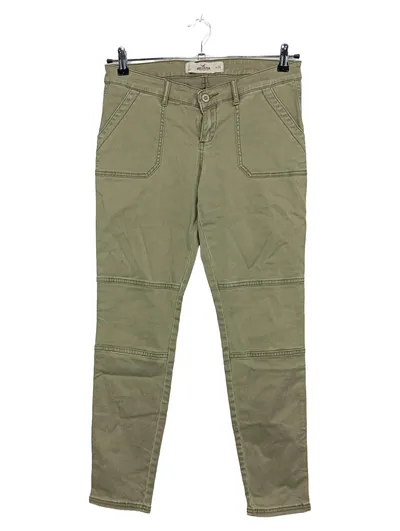Hollister Damen Cargohose W28 36 Skinny Oliv Grün Baumwolle Casual
