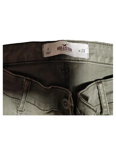 Hollister Damen Cargohose W28 36 Skinny Oliv Grün Baumwolle Casual