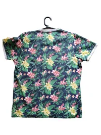 E.B. Company Herren T-Shirt XL Casual Blumenmuster Mehrfarbig Kurzarm 2