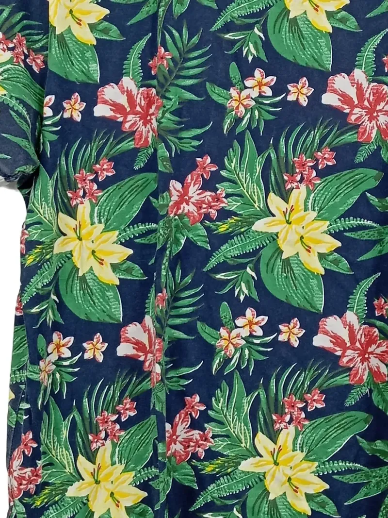 E.B. Company Herren T-Shirt XL Casual Blumenmuster Mehrfarbig Kurzarm 4