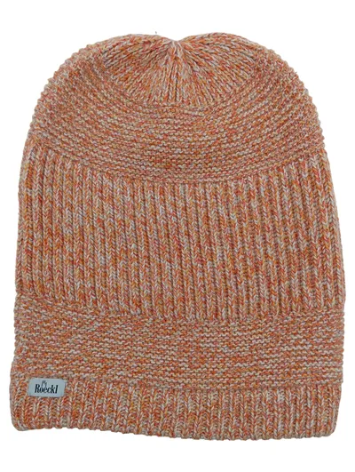 Roeckl Beanie Mütze Damen Orange Meliert Wolle Acryl Strickmütze
