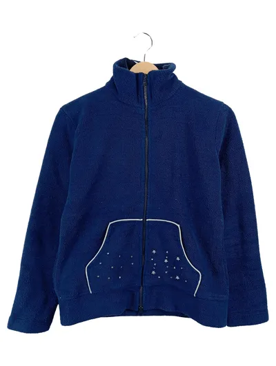 Loesdau Fleecejacke Kinder Gr. 176 Blau Sterne Stickerei Reißverschluss