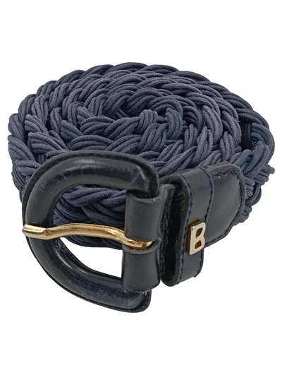 Bogner Damen Gürtel Geflochten Blau Gr. 95 Stoffgürtel Flechtgürtel