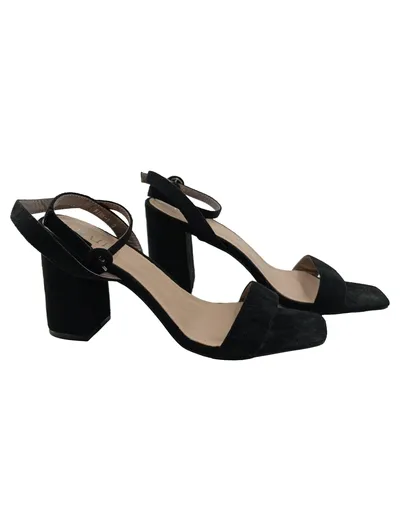 Raid Damen Pumps Gr. 39 Schwarz Elegant Blockabsatz Knöchelriemen
