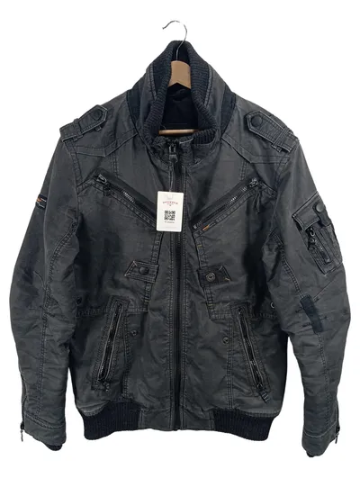 Khujo Bomberjacke Herren Schwarz Gr. 52 XL Baumwolle Casual