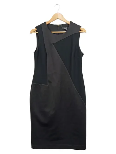 DKNY Bleistiftkleid Gr. 38 M Schwarz Elegant Ärmellos Midikleid Festlich