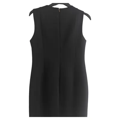 DKNY Bleistiftkleid Gr. 38 M Schwarz Elegant Ärmellos Midikleid Festlich
