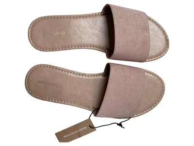 Anna Field Damen Slide Sandalen Pantoletten Rosa Gr. 41 Casual