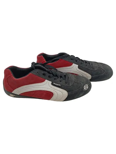 Dockers Herren Sneaker Low Gr. 40 Rot Grau Wildleder Casual