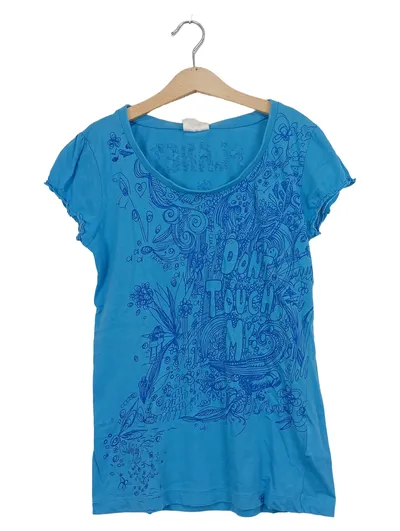 Rip Curl Damen T-Shirt S Blau mit Grafischem Aufdruck
