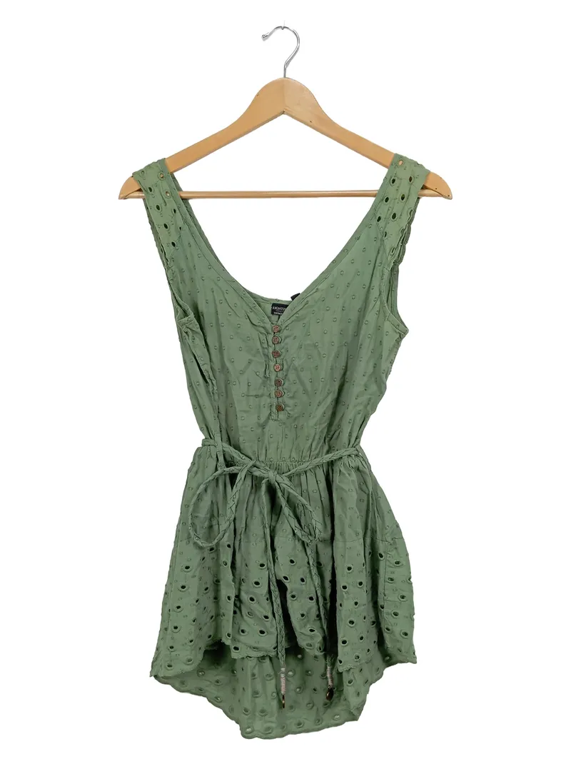 EIGHT2NINE Damen Freizeitkleid S Grün Casual Lochmuster Sommerkleid 1