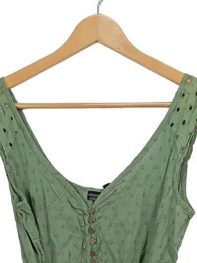 EIGHT2NINE Damen Freizeitkleid S Grün Casual Lochmuster Sommerkleid