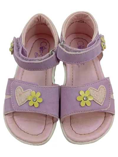 Cupcake Couture Mädchen Sandalen Gr. 23 Lila Blumen Herz Klettverschluss