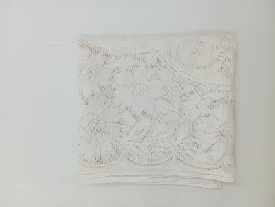 Tischdecke Quadratisch 99x99 cm Spitze Weiß Floral Vintage Landhausstil Deko