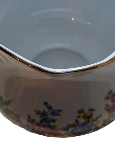 Ilmenau Henneberg Porzellan Milchkännchen Vintage Blumenmuster Weiß 8cm