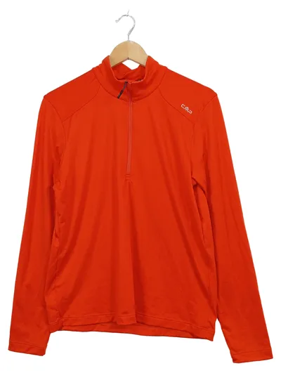 CMP Damen Sport Shirt Langarm Pullover Orange Gr. 42/XL Polyester Reißverschluss