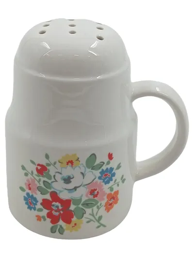 Cath Kidston Gewürzstreuer Porzellan Weiß Blumenmuster Vintage 12 cm
