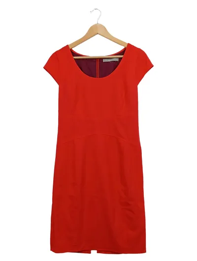 Marc New York Damen Businesskleid Gr. 38/M Rot Elegant Kurzarm