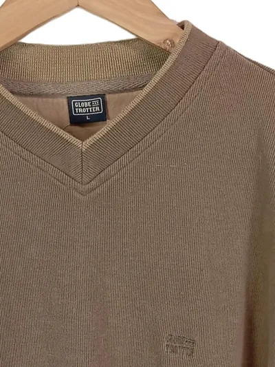 GLOBE TROTTER Herren Pullover V-Ausschnitt Gr. 40 Braun Casual