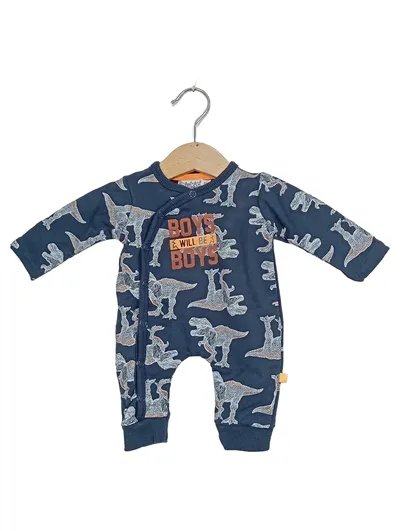 Dirkje Baby Jungen Schlafanzug Gr. 50 Dinosaurier Motiv Blau