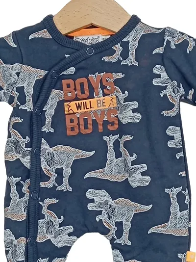 Dirkje Baby Jungen Schlafanzug Gr. 50 Dinosaurier Motiv Blau