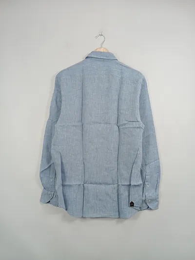 windsor. Herren Freizeithemd Blau Leinen Gr. 52 XL Langarm Casual