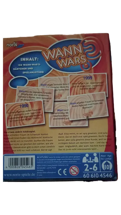 Noris Spiele Wann Wars? Quizspiel Schätzspiel Allgemeinwissen Familienspiel
