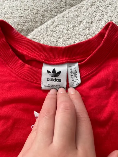 Adidas Originals T-Shirt Damen Gr. 36/S Rot Trefoil Logo Sport