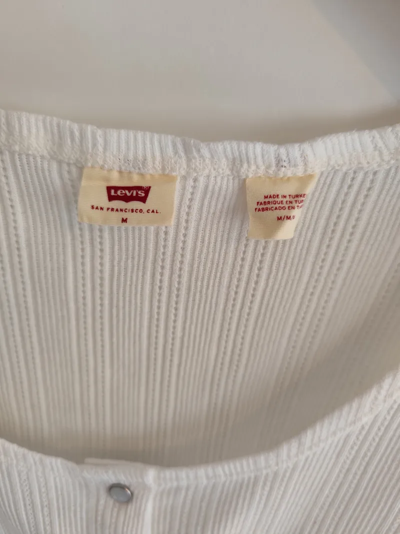 Levi's Damen Langarmshirt Rippstrick Weiß Gr. M 38 Freizeit Casual 6