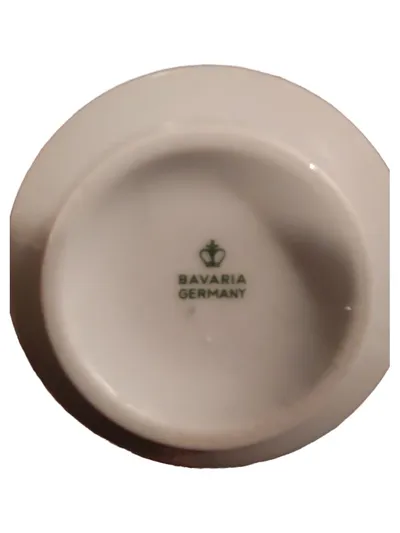 Bavaria Vintage Tasse Untertasse Porzellan Rosen Weiß 7cm 2tlg