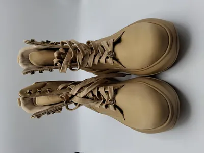 Liu Jo Damen Stiefel Schnürstiefel Beige Gr. 41 Textil Reißverschluss