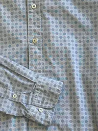 FIL NOIR Herren Business Hemd Blau Punkte Gr. 50 L Langarm Baumwolle 4