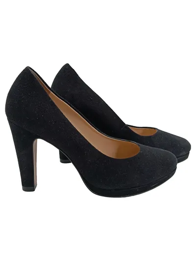Globo Damen Pumps Gr. 37 Schwarz Elegant Plateau High Heels Business Party