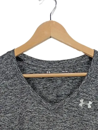 Under Armour Damen Sport Shirt V-Neck Gr. M Grau Meliert HeatGear